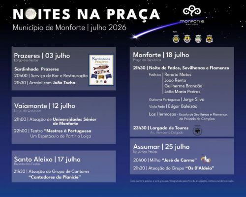 As noites de ver&atilde;o em Monforte ganham nova vida! 