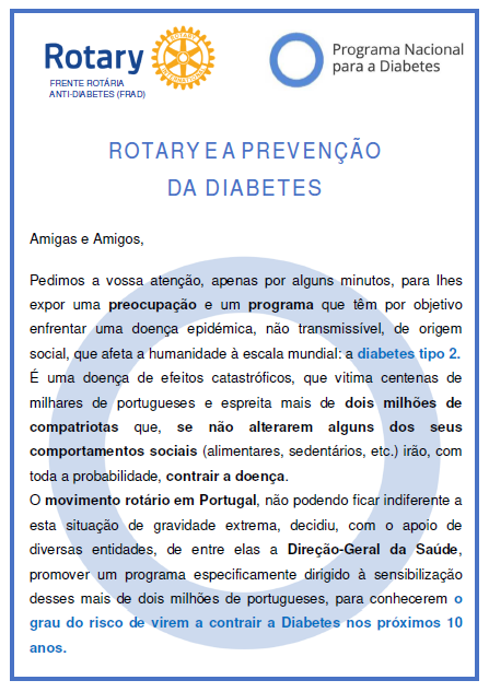 Rotary e a Prevenção da Diabetes